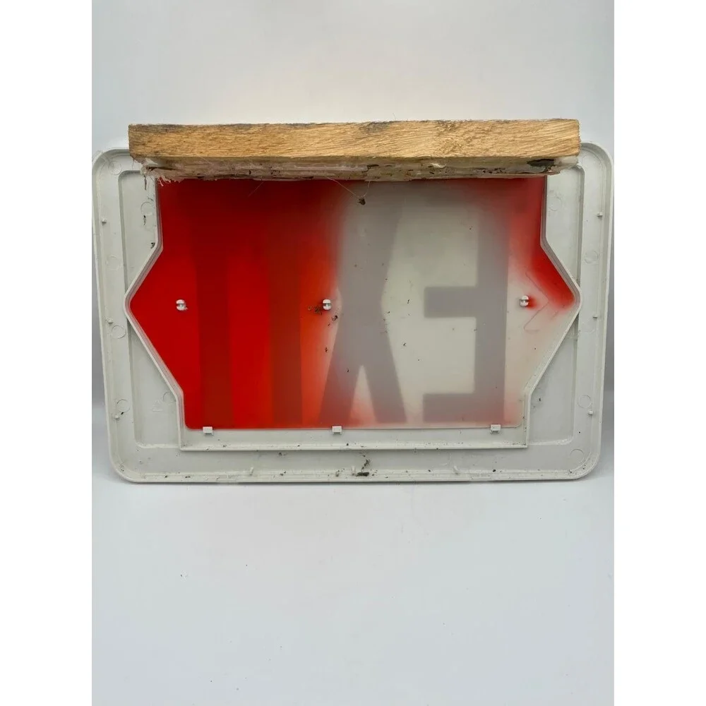 Strawsine Vintage EXIT Sign Light Metal Housing Corded Wall Mount Tested - Picture 3 of 10